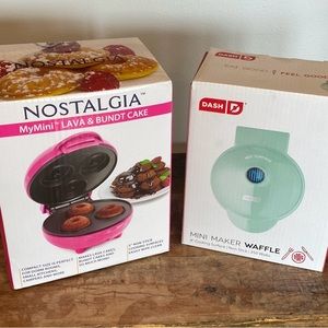Mini Lava/Bundt cake and mini waffle maker